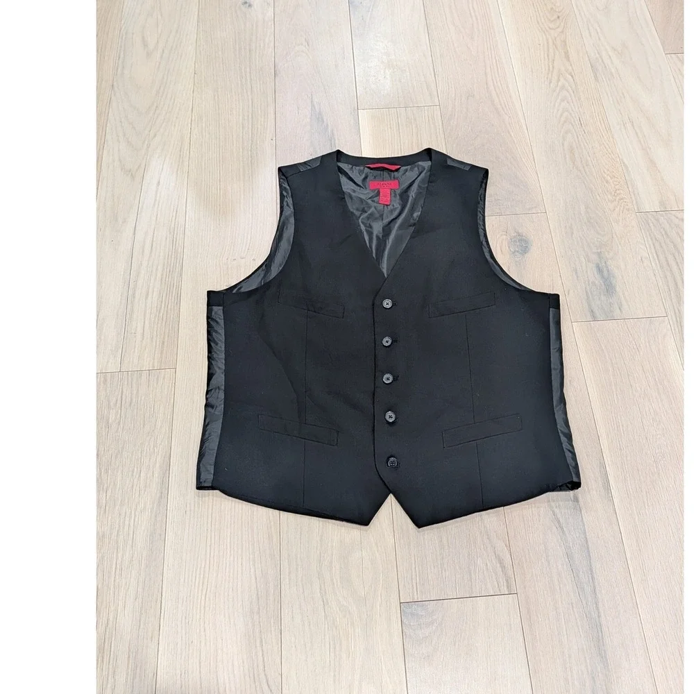 Alfani Slim Fit Black Suit Vest | Men's Large | Classic Tailored
